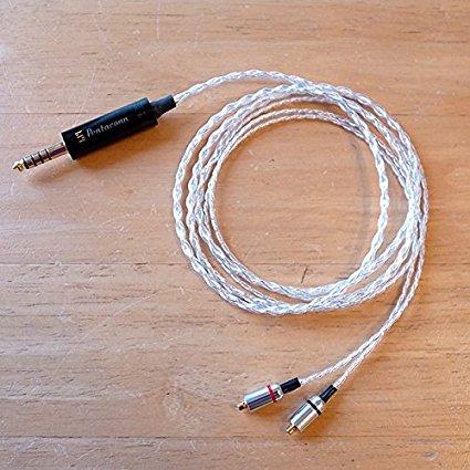 5極4.4mmΦプラグ(PENTACONN)付き　イヤホン用ケーブル1.2m　 4N銀撚り線 (mmcx)